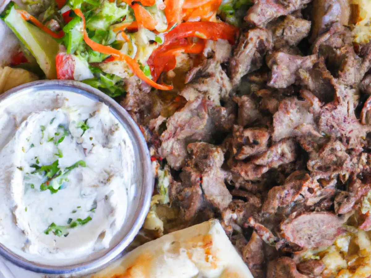 Lamb and Beef Gyro Meat Combo Plate Lamb and Beef Gyro Meat Combo Plate