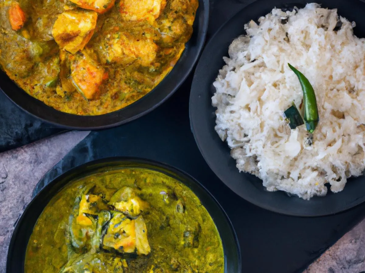 Chicken Korma and Palak Paneer With Rice
