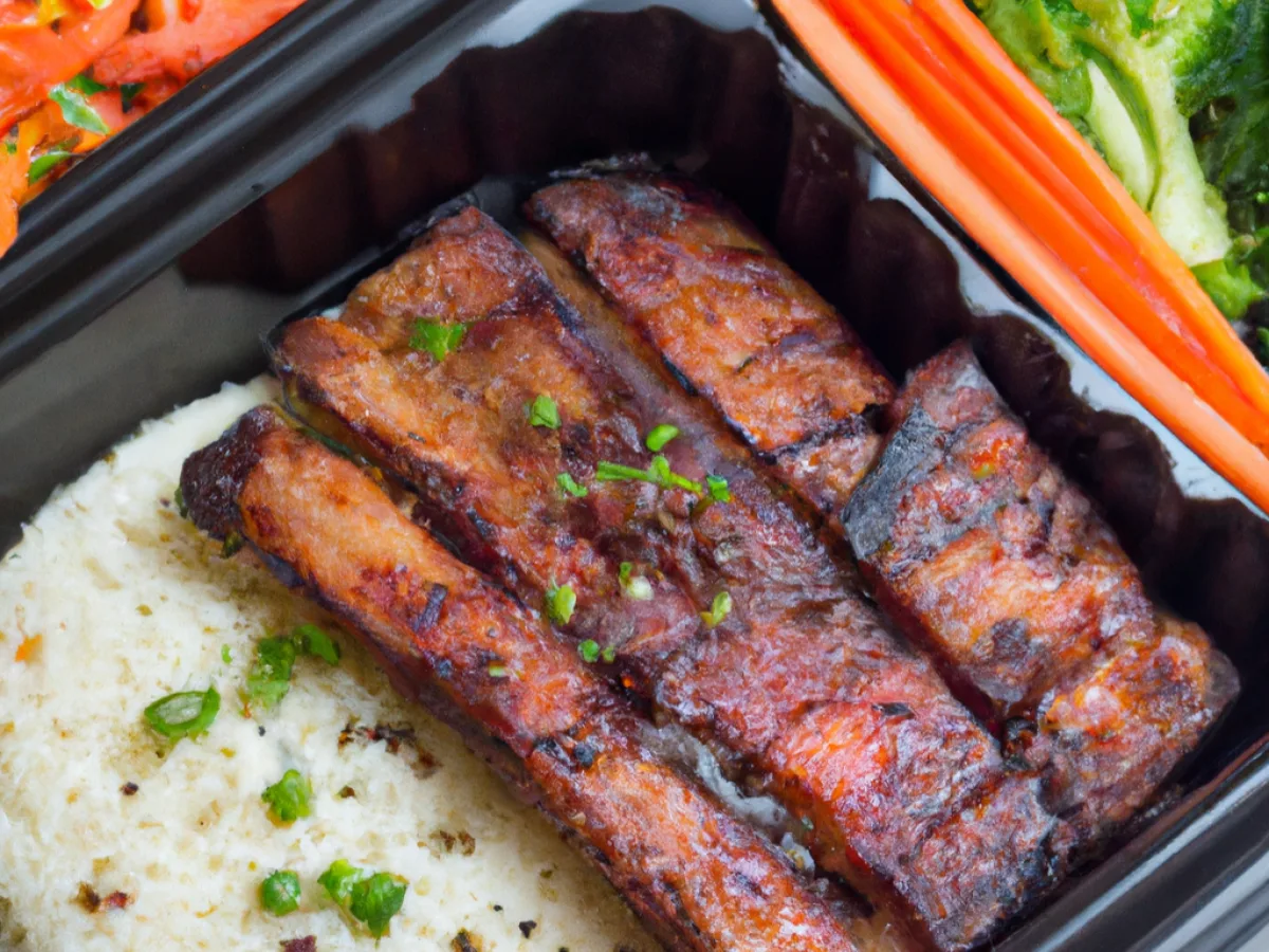 Pork Liempo with Adobo Fried Rice and Sauteed Vegetables Pork Liempo with Adobo Fried Rice and Sauteed Vegetables