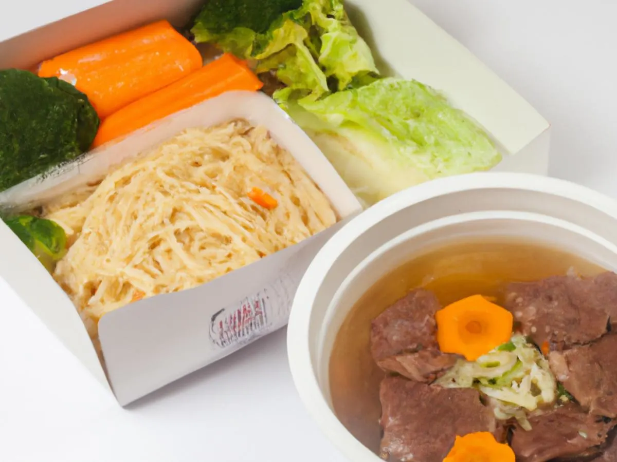 Beef Pares with Vegan Pancit Sotanghon and Sauteed Vegetables Beef Pares with Vegan Pancit Sotanghon and Sauteed Vegetables