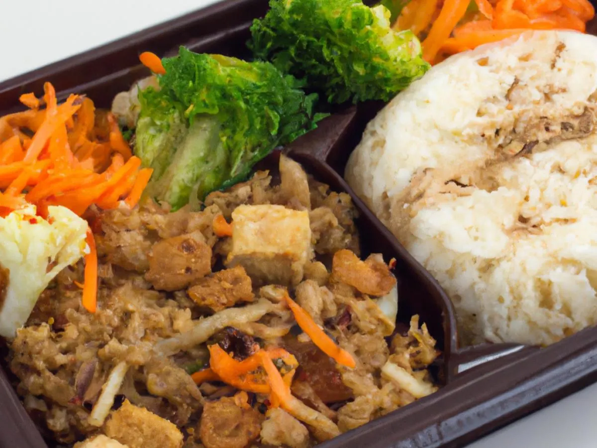 Tofu Mushroom Sisig with Adobo Fried Rice and Sauteed Vegetables Tofu Mushroom Sisig with Adobo Fried Rice and Sauteed Vegetables