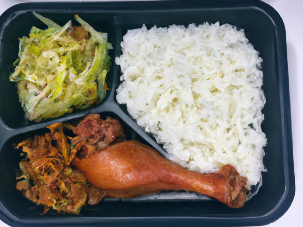Minced Chicken With Pickled Vegetables, Marinated Pig Feet with White Rice Minced Chicken With Pickled Vegetables, Marinated Pig Feet with White Rice