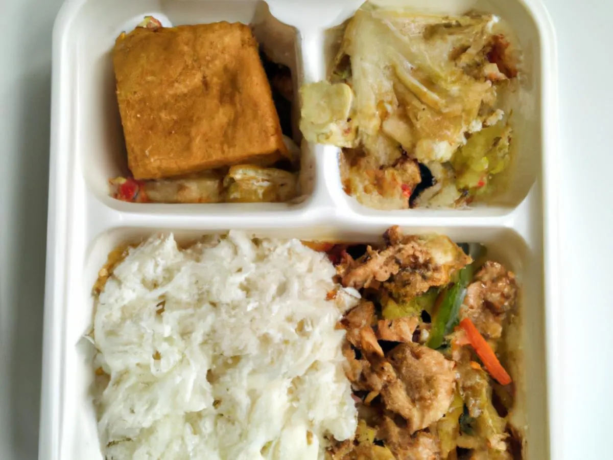 Minced Chicken With Pickled Vegetables, Crispy Tofu with White Rice Minced Chicken With Pickled Vegetables, Crispy Tofu with White Rice