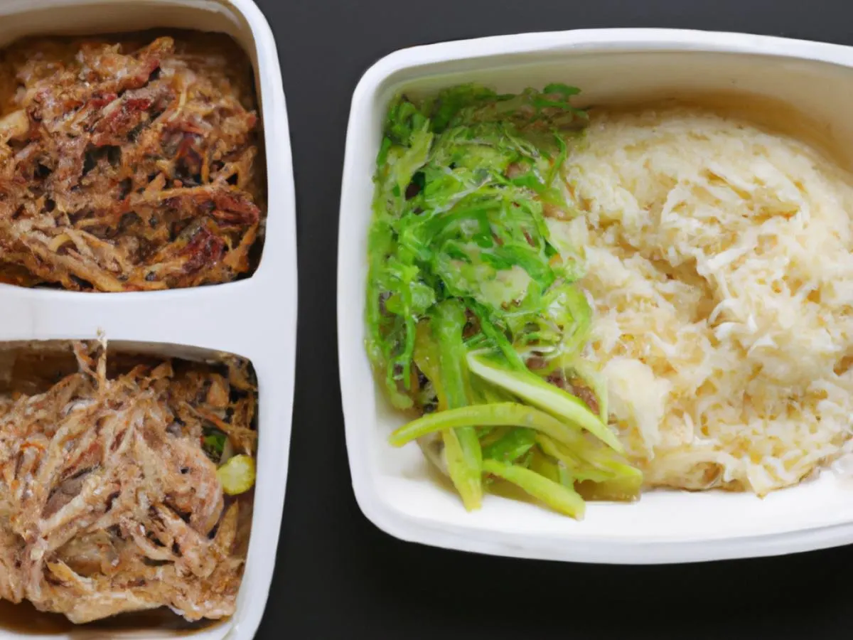 Shredded Pork With Green Pepper, Braised Chicken in Brown Sauce with White Rice Shredded Pork With Green Pepper, Braised Chicken in Brown Sauce with White Rice