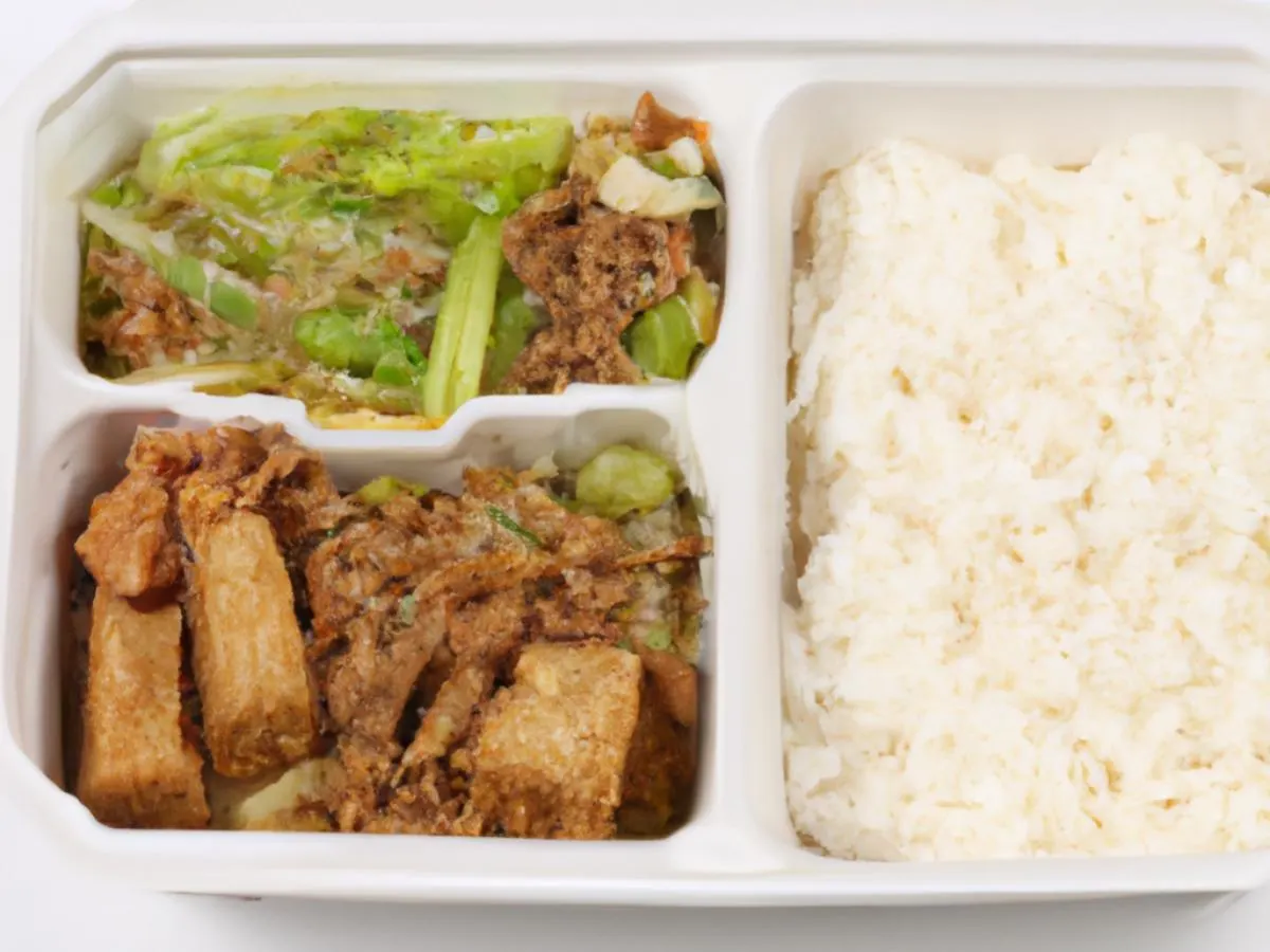 Shredded Pork With Green Pepper, Crispy Tofu with White Rice Shredded Pork With Green Pepper, Crispy Tofu with White Rice