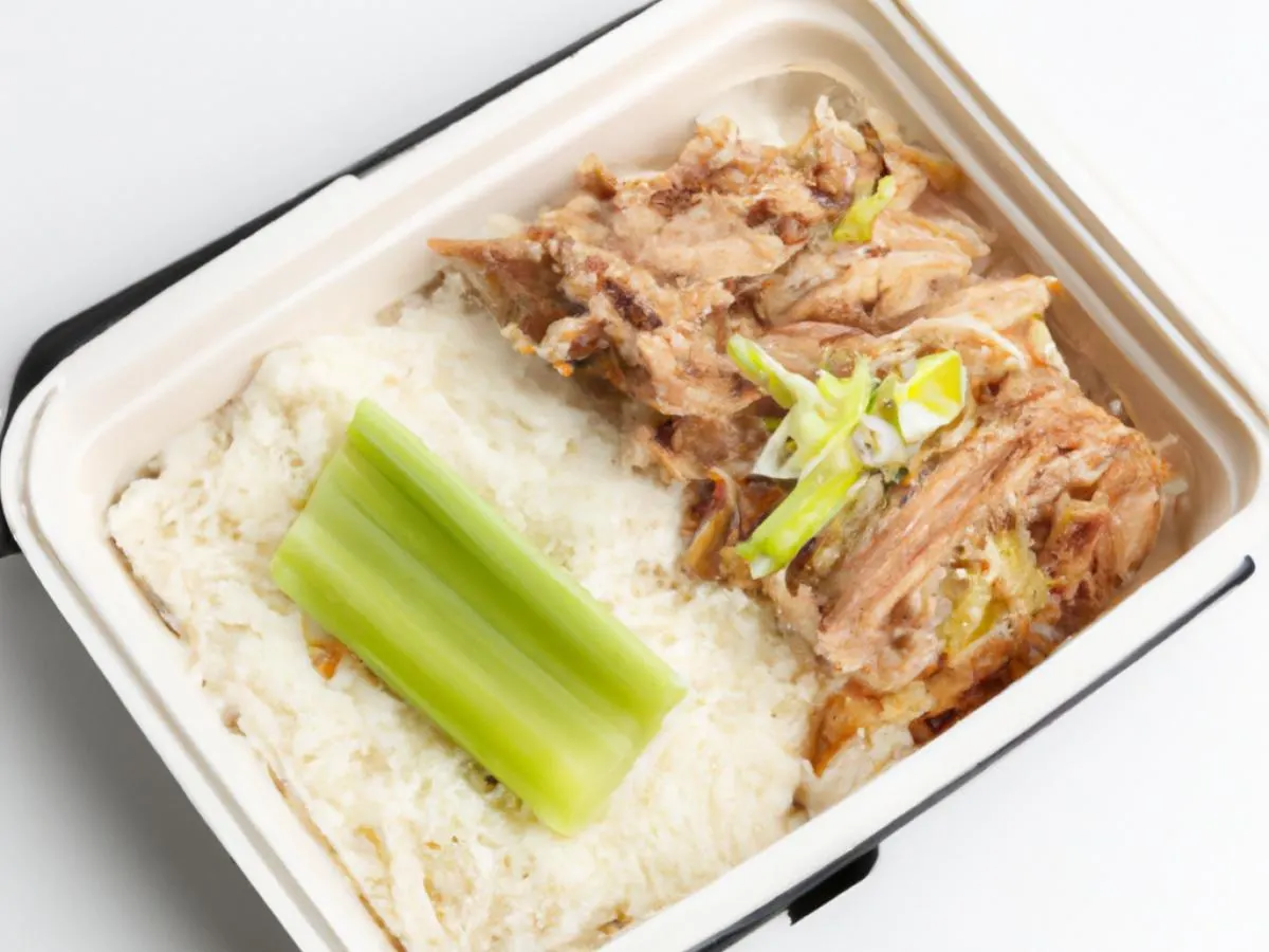 Shredded Pork With Green Pepper, Celery With Dry Chili with White Rice Shredded Pork With Green Pepper, Celery With Dry Chili with White Rice