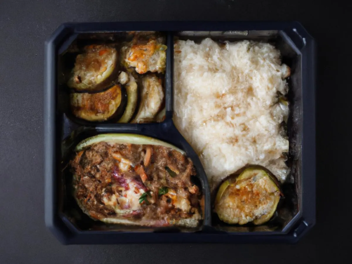 Minced Pork With Eggplant, Beef With Scallions & Cabbage with White Rice Minced Pork With Eggplant, Beef With Scallions & Cabbage with White Rice