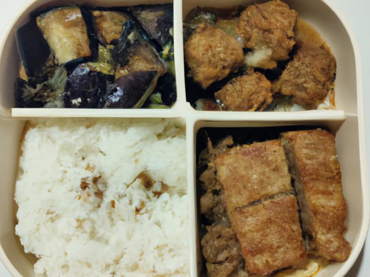 Minced Pork With Eggplant, Crispy Tofu with White Rice Minced Pork With Eggplant, Crispy Tofu with White Rice
