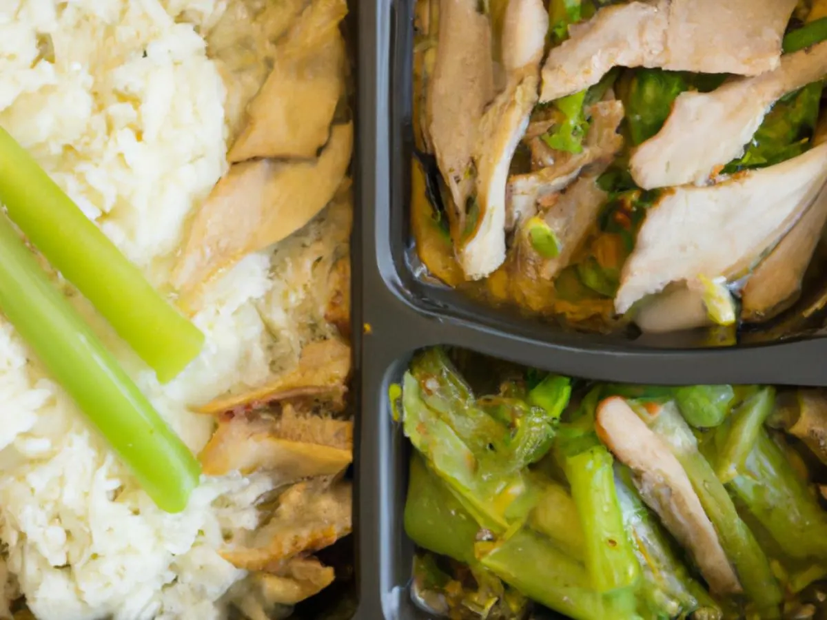 Sliced Thin Pork With Green Pepper, Braised Chicken in Brown Sauce with White Rice Sliced Thin Pork With Green Pepper, Braised Chicken in Brown Sauce with White Rice