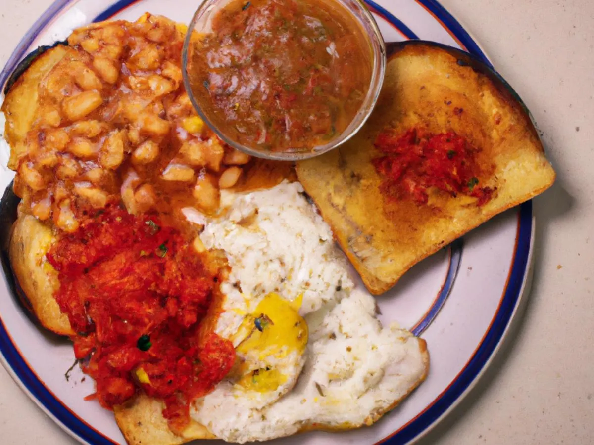 Refried Beans, Salsa, and Fried Egg Toast Refried Beans, Salsa, and Fried Egg Toast