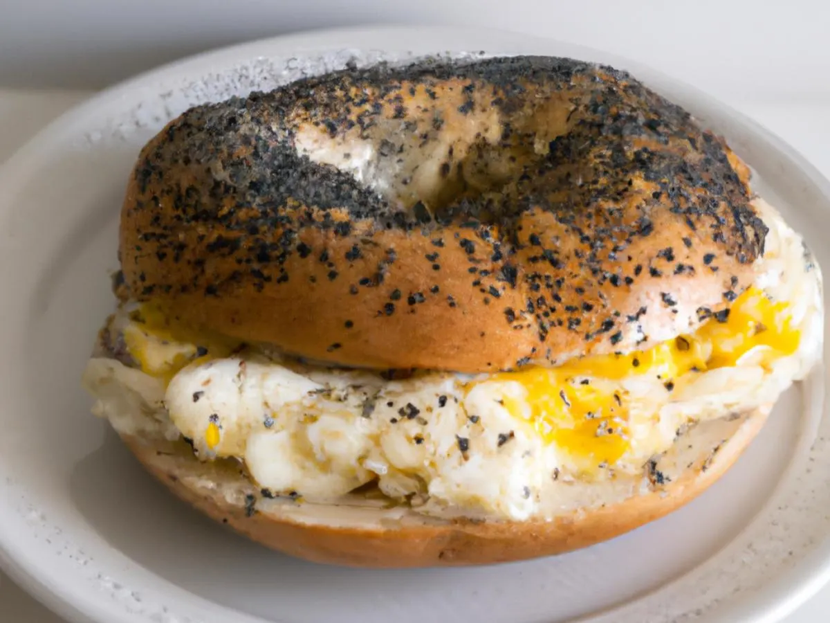 Egg and Cheese Poppyseed Bagel Egg and Cheese Poppyseed Bagel