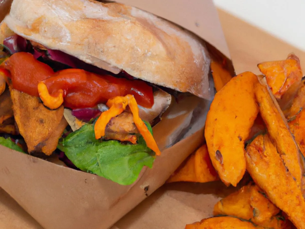 Fried Jerk Chicken Sandwich with Sweet Potato Fries Boxed Meal Fried Jerk Chicken Sandwich with Sweet Potato Fries Boxed Meal