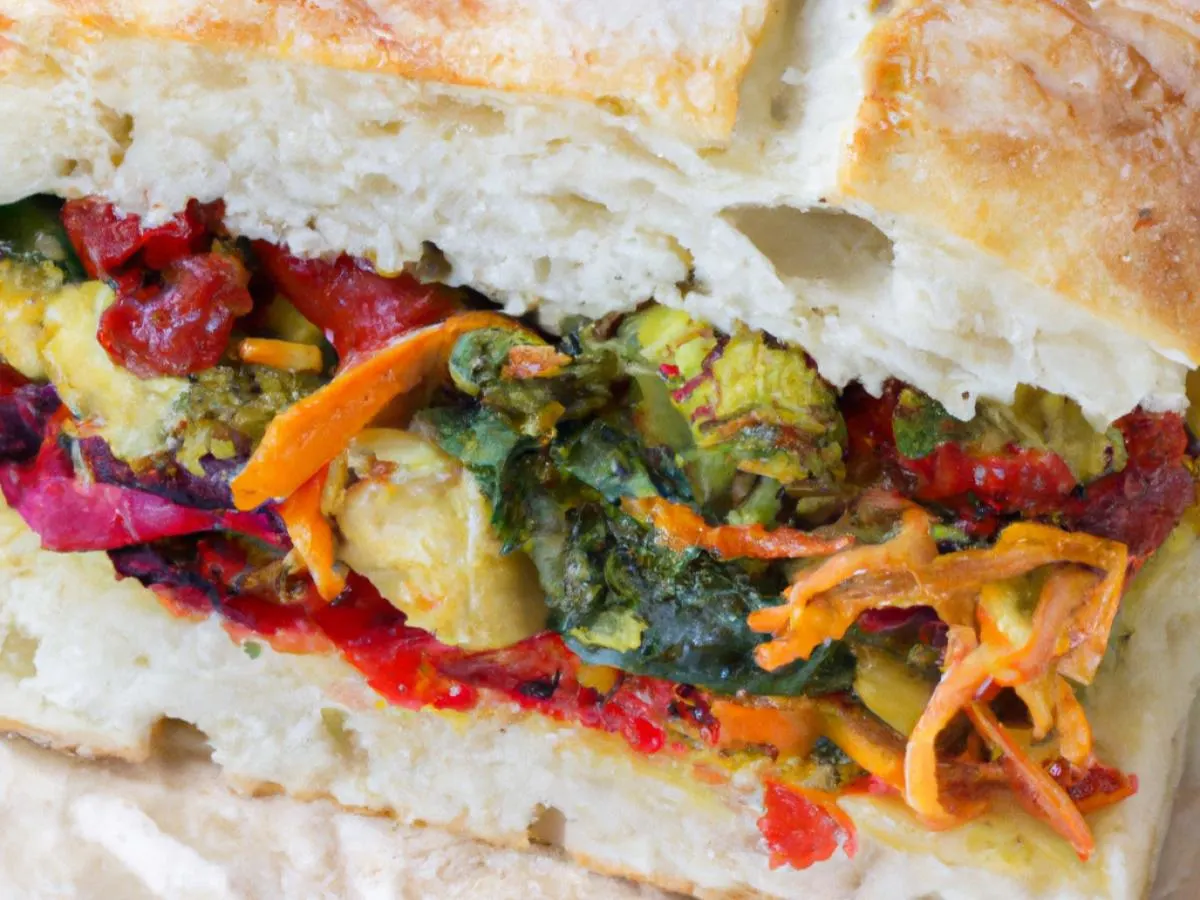 Roasted Vegetable & Hummus Sandwich Roasted Vegetable & Hummus Sandwich