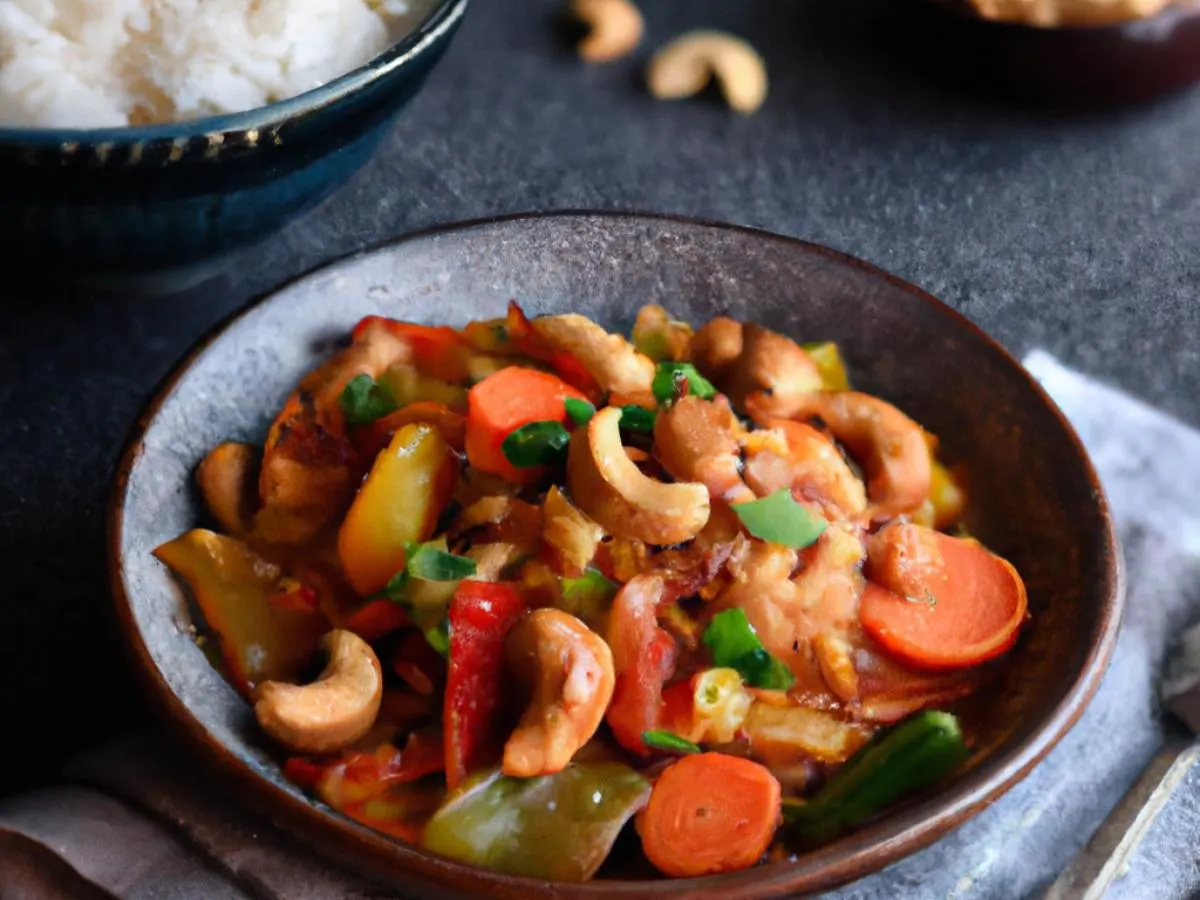 Golden Cashew with Mixed Veggies. [18 oz]