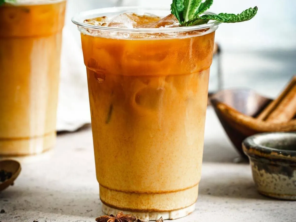Thai Iced Tea with Crystal Boba [Full Sweet]