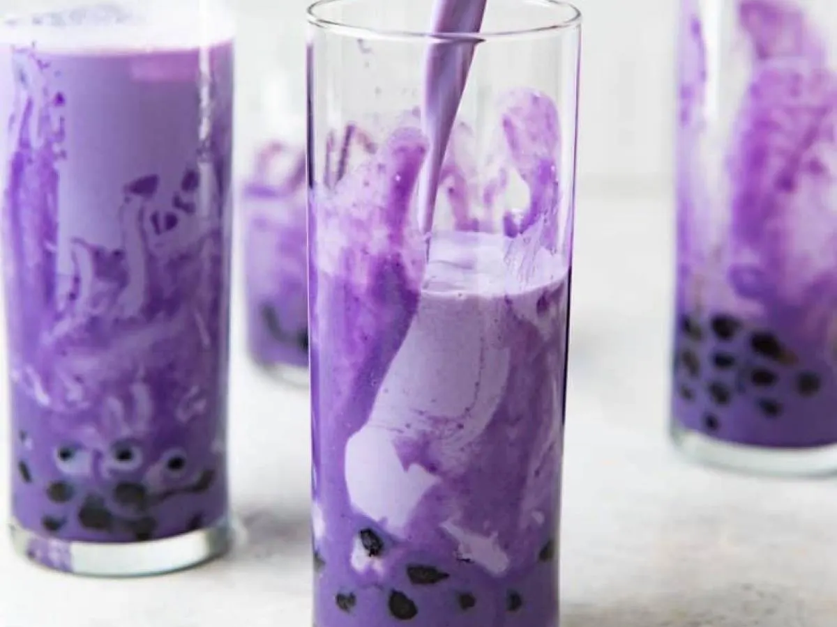 Yam Almond Milk Tea [50% Sweet]