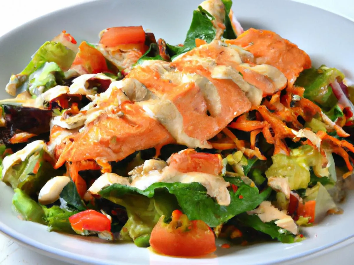 Grilled Salmon Salad With Ranch Grilled Salmon Salad With Ranch