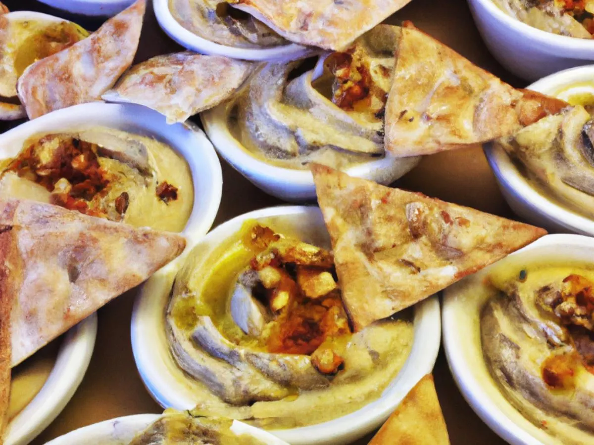 Individual Pita Chips and Hummus Individual Pita Chips and Hummus