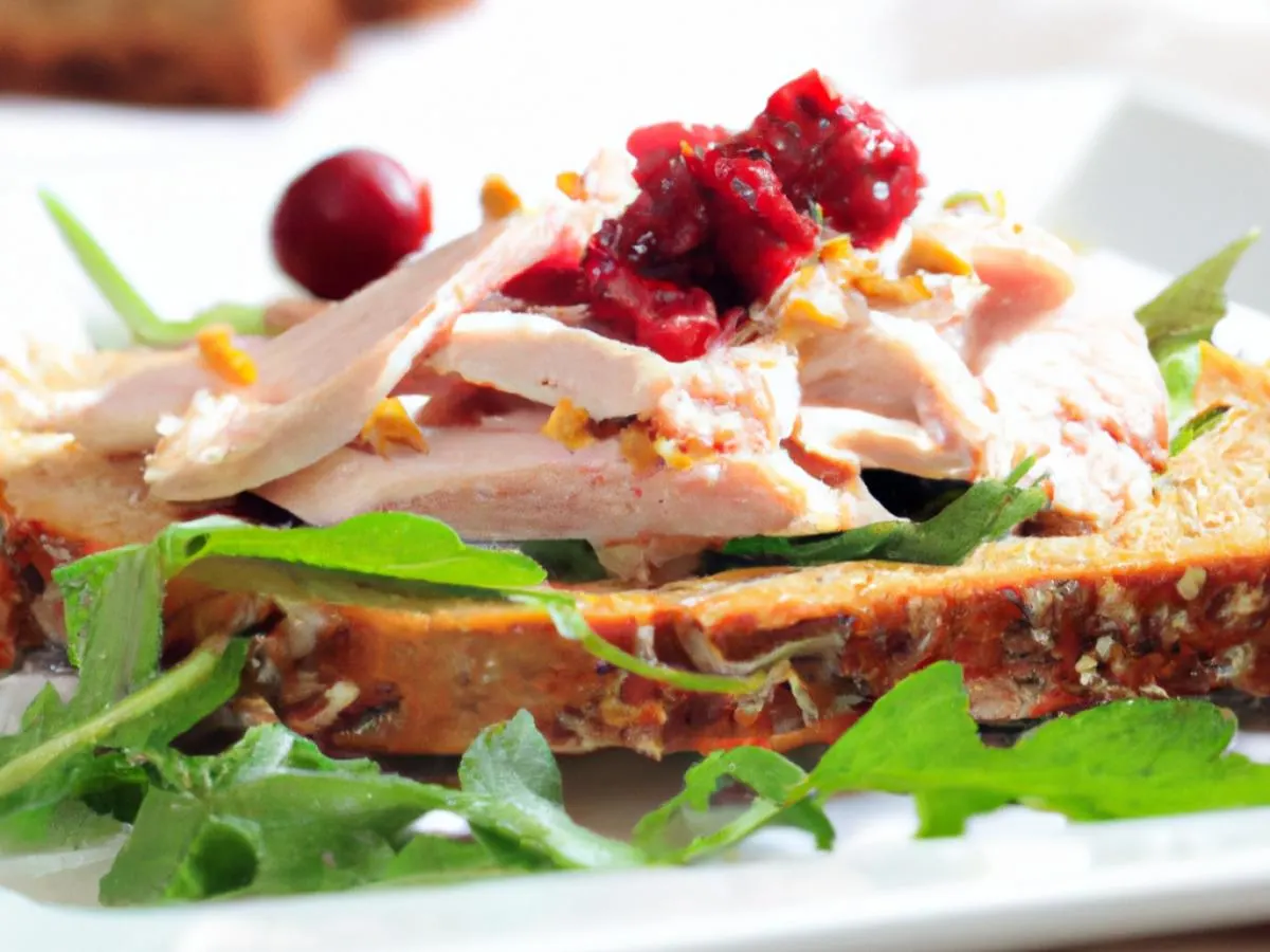 Roasted Turkey with Arugula, Cranberry Aioli on Crostini Roasted Turkey with Arugula, Cranberry Aioli on Crostini