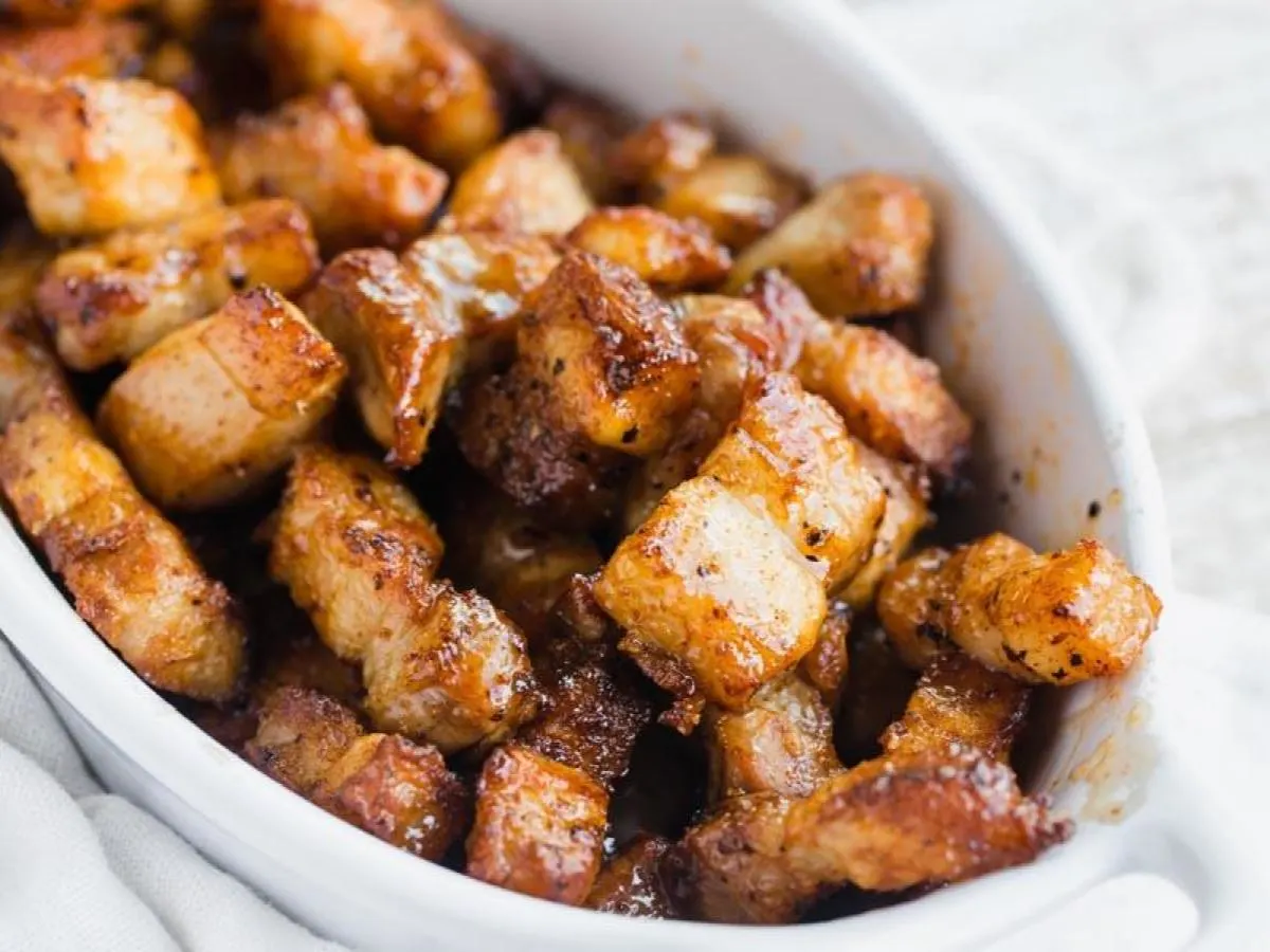 Maple glazed Pork Belly Bites Maple glazed Pork Belly Bites