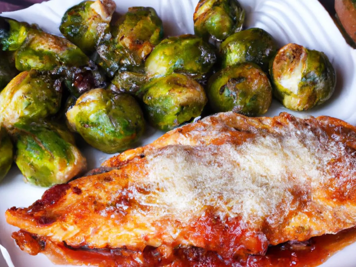 Chicken Parmigiana with Roasted Brussels Sprouts Chicken Parmigiana with Roasted Brussels Sprouts