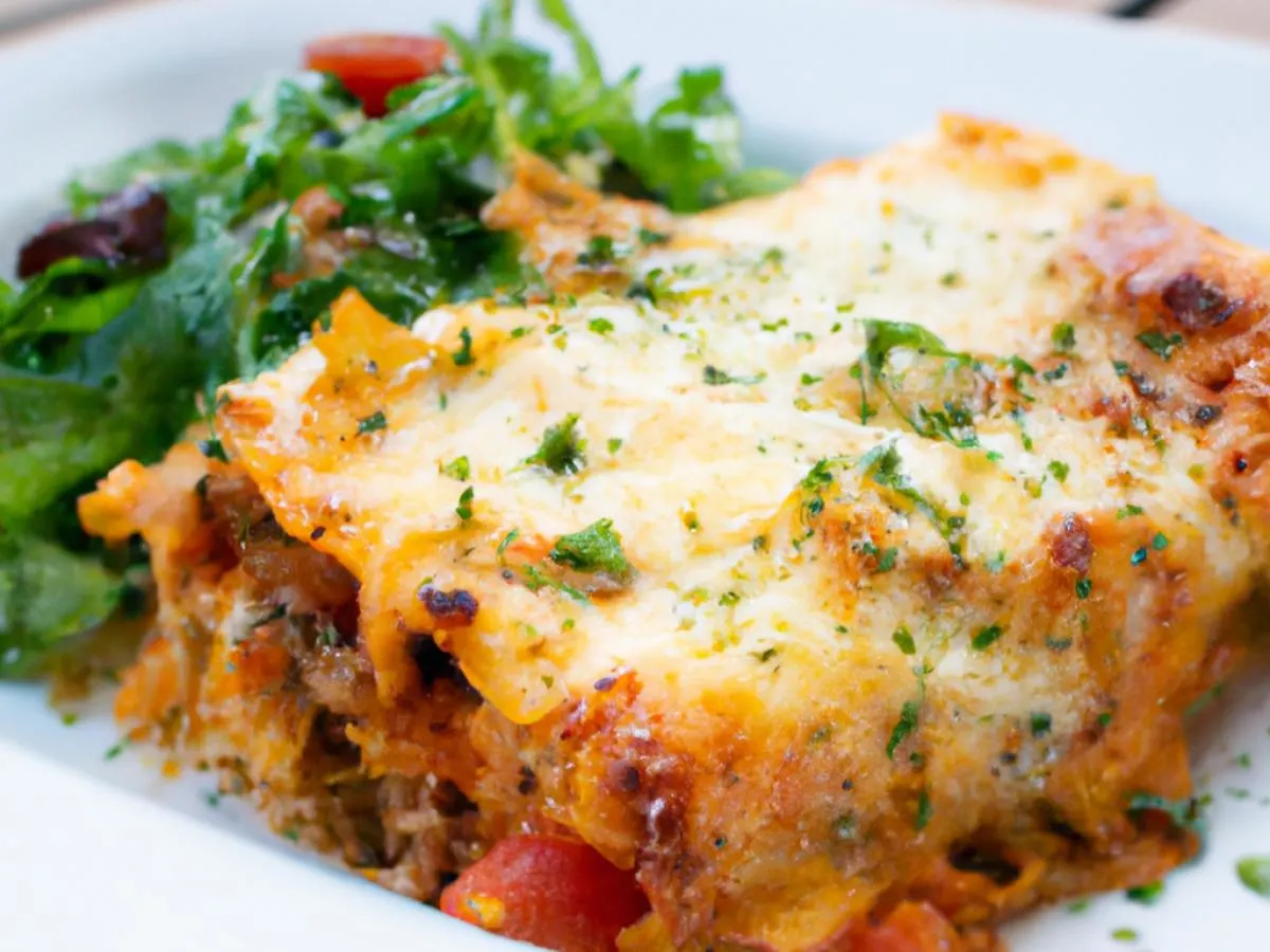 Lasagna al Forno with Insalate Mista Lasagna al Forno with Insalate Mista