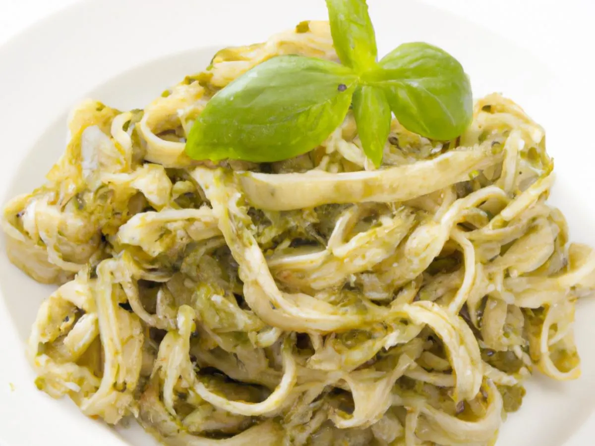Fettucine al Pesto with Rosemary Zucchini Fettucine al Pesto with Rosemary Zucchini