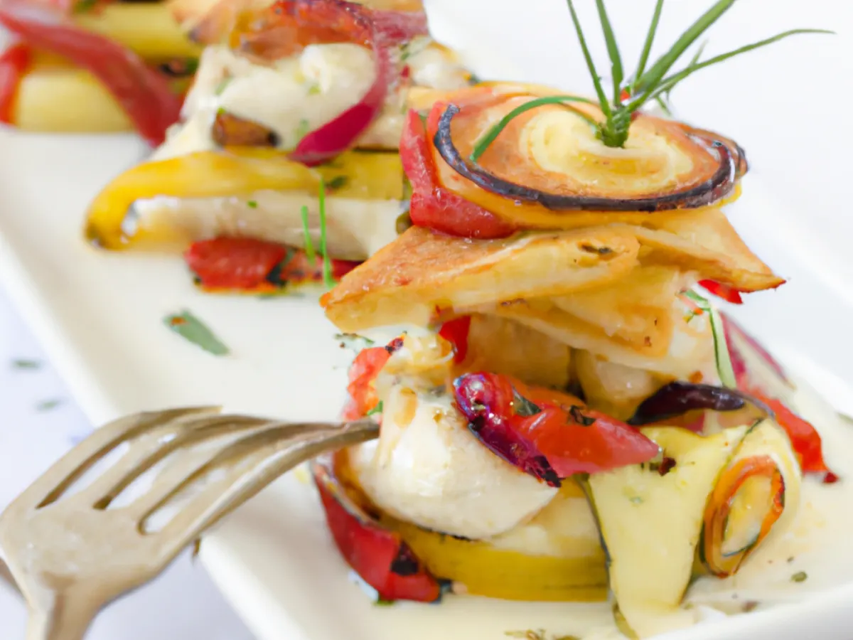 Vegetarian Napoleons with Roasted Sweet Potato Vegetarian Napoleons with Roasted Sweet Potato