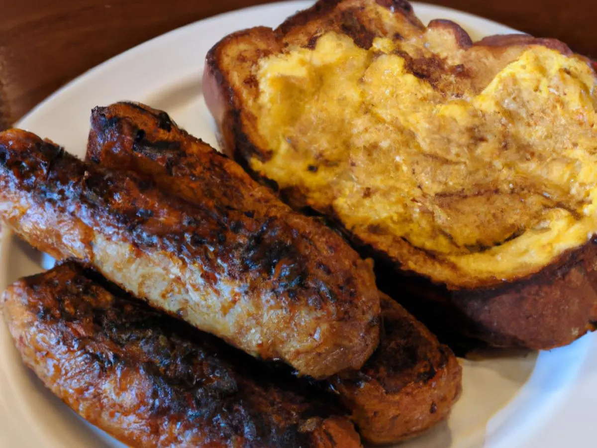 Challah French Toast with Turkey Sausage Challah French Toast with Turkey Sausage