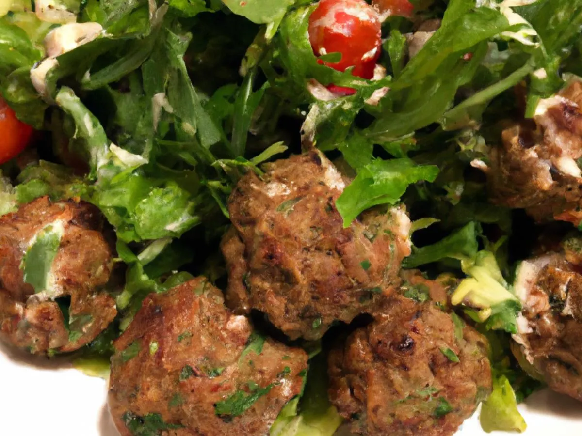 Tuscan Meatballs and Garden Green Salad Tuscan Meatballs and Garden Green Salad