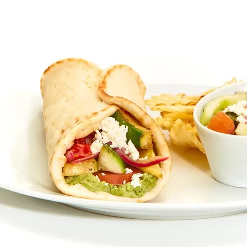 Grilled Veggie Gyro w/ Tomato Cucumber Salad Box Grilled Veggie Gyro w/ Tomato Cucumber Salad Box