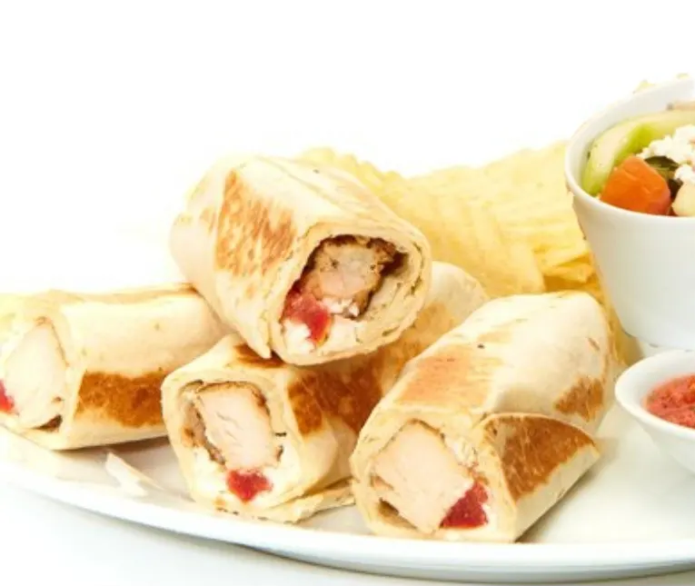 Grilled Chicken Roll-up w/ Tomato Cucumber Salad Box Grilled Chicken Roll-up w/ Tomato Cucumber Salad Box