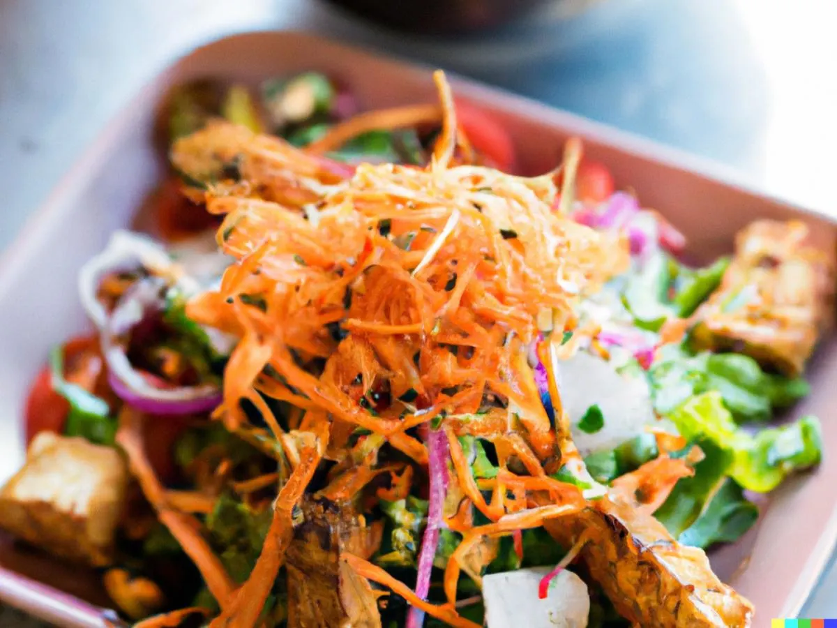 Vegetable and Tofu Stir Fry & Salad w/ Sweet Chili Sauce Vegetable and Tofu Stir Fry & Salad w/ Sweet Chili Sauce