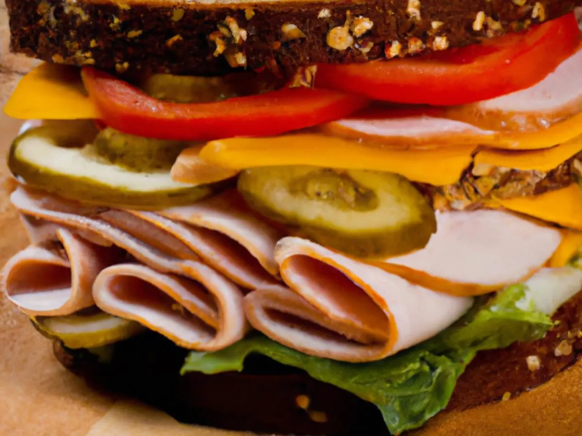 Turkey and Cheddar Sub on Whole Grain Wheat Bread and Side Salad Turkey and Cheddar Sub on Whole Grain Wheat Bread and Side Salad