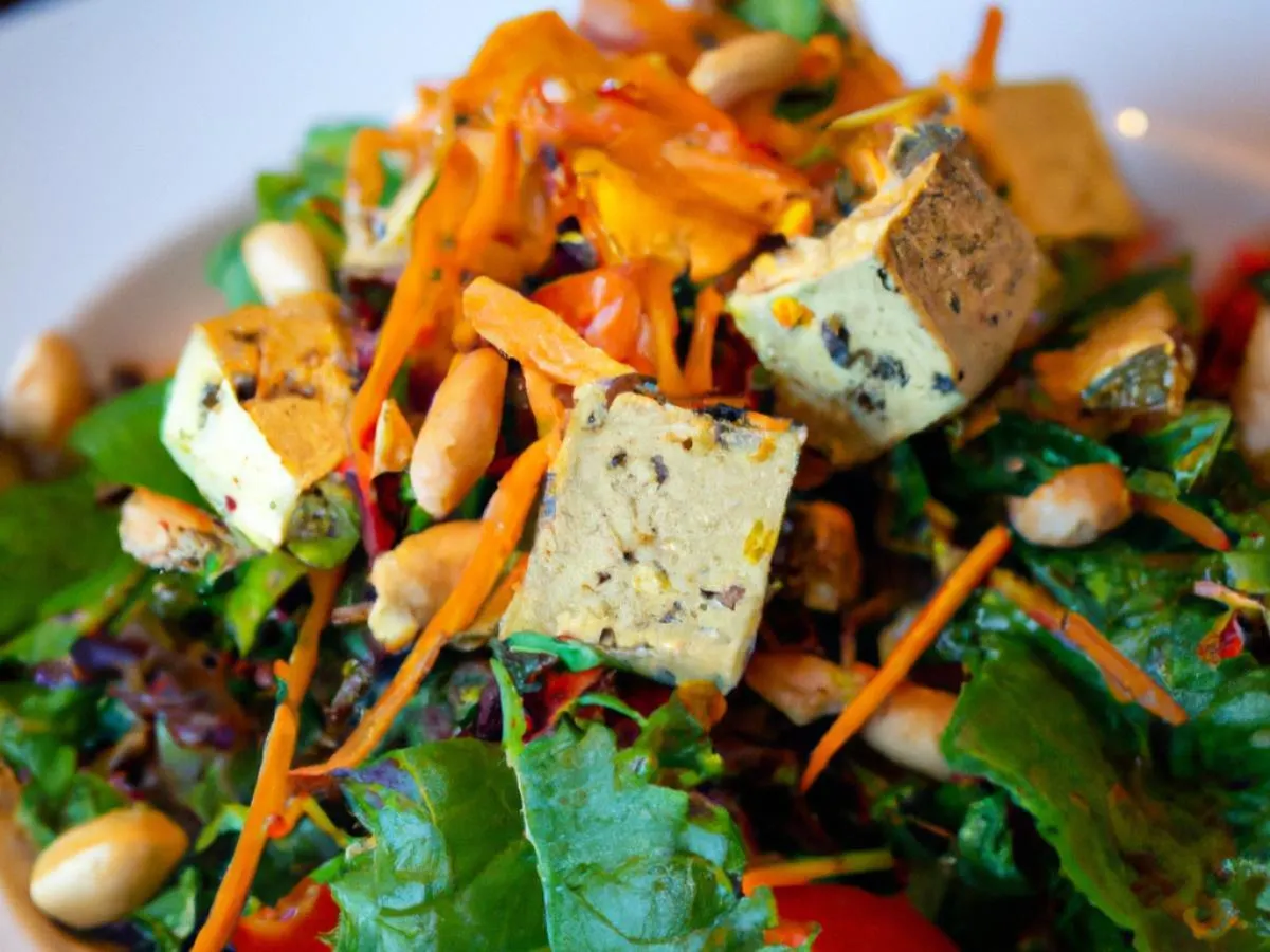 Organic Tofu Entree Salad with Lime Vinaigrette