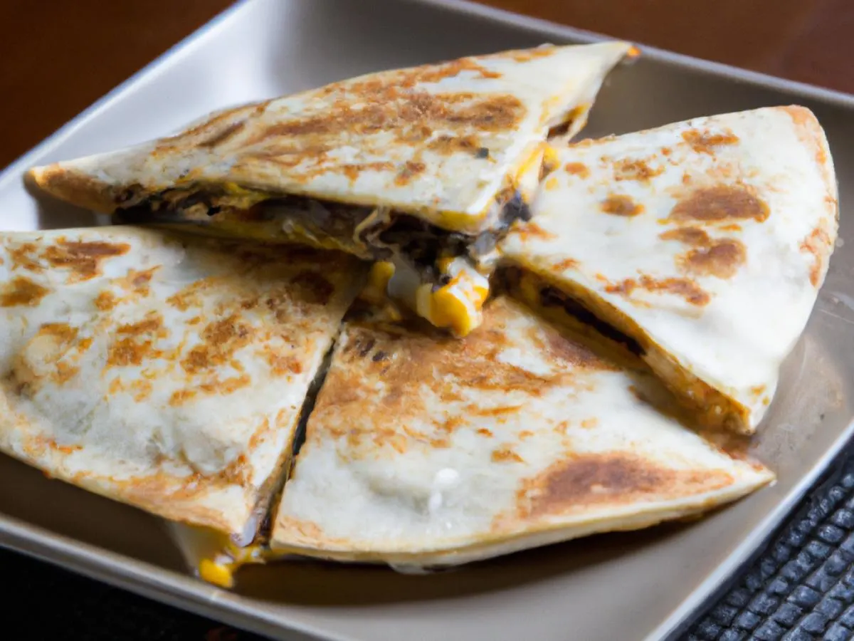 Vegan Tres Cheese Quesadilla with Pork (Soy based) Vegan Tres Cheese Quesadilla with Pork (Soy based)