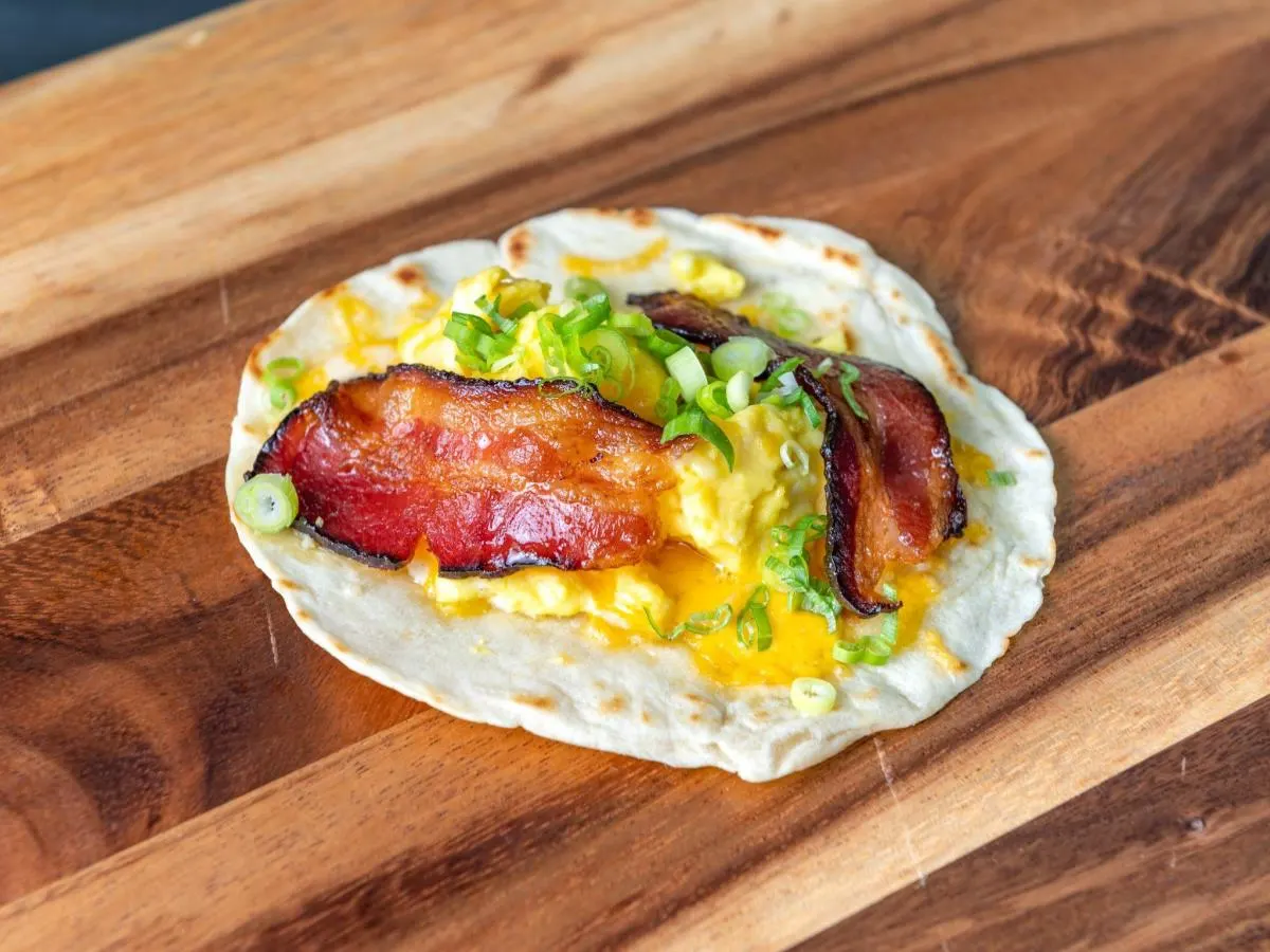 BEC Breakfast Taco with Red Salsa