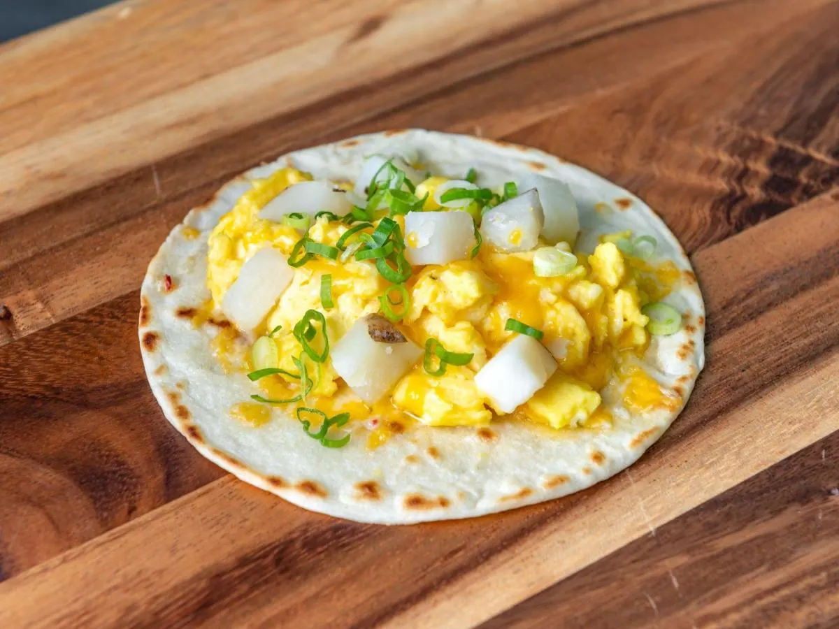 Classic Breakfast Taco with Red Salsa