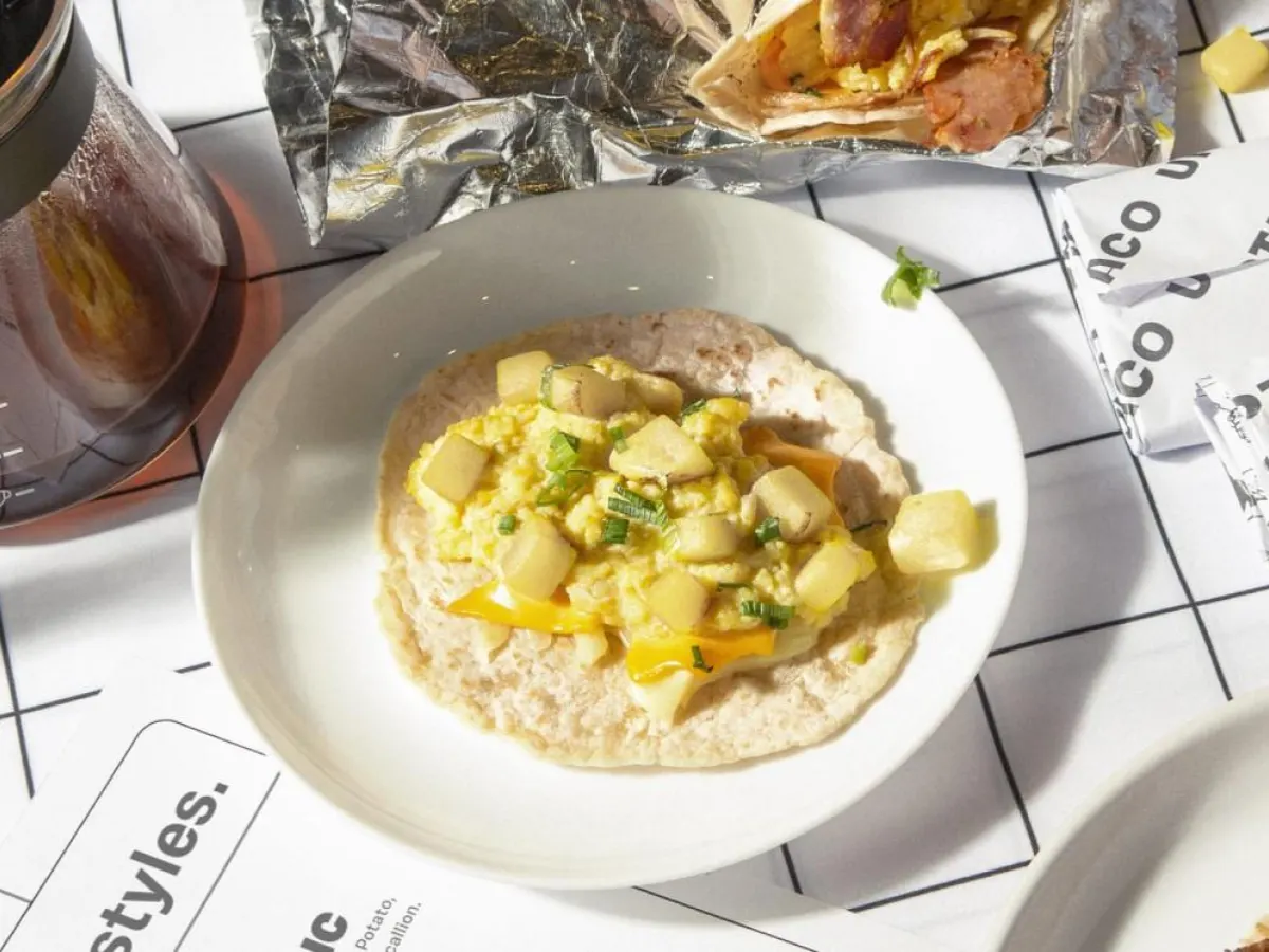 Gluten Free Classic Breakfast Taco with Red Salsa