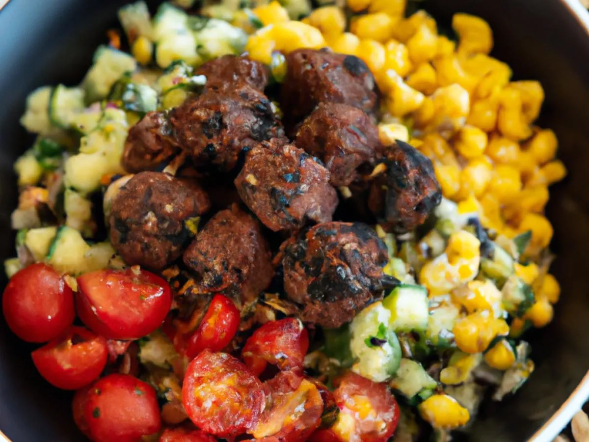 Cous Cous Bowl with Vegan Meatballs