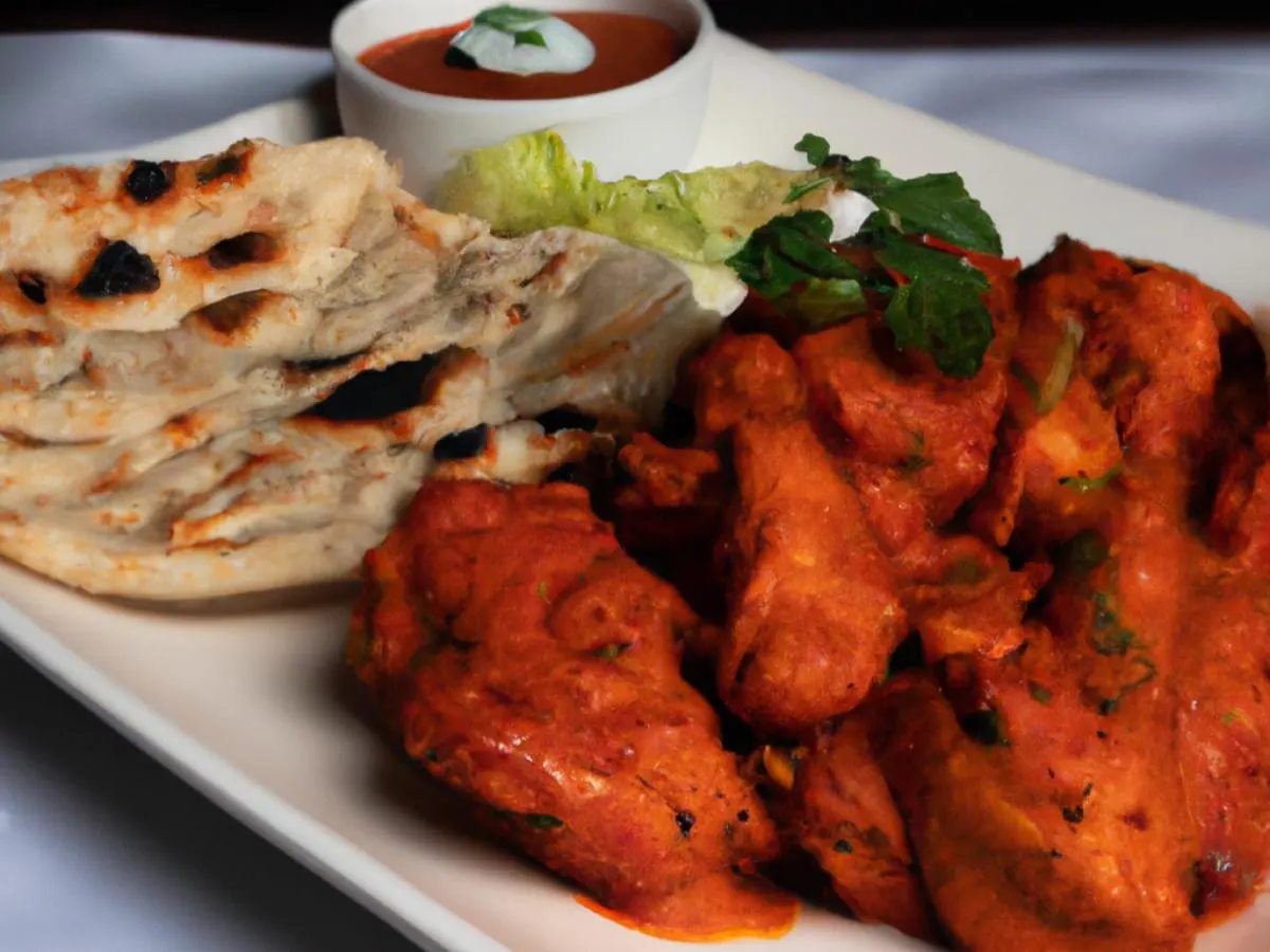 Butter Chicken Masala with Plain Naan and Aloo Gobi Butter Chicken Masala with Plain Naan and Aloo Gobi