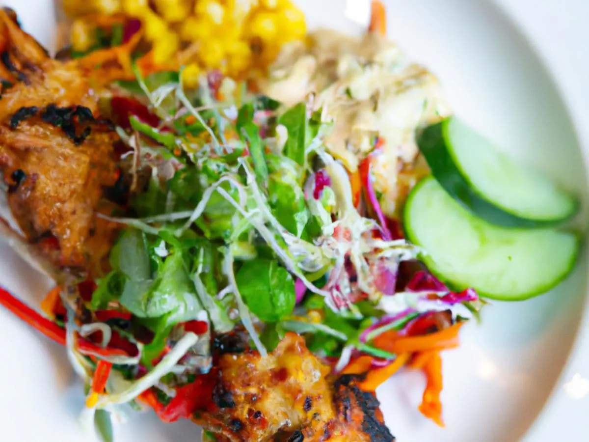 Chicken Tikka Kebab Entree Salad with Mint Chutney Chicken Tikka Kebab Entree Salad with Mint Chutney
