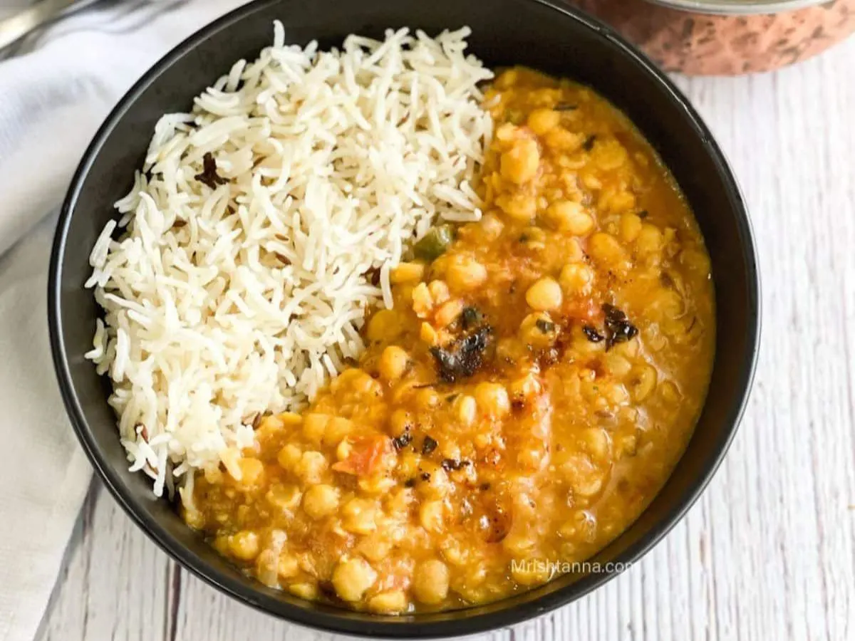 Chana Masala with Rice, Naan and Dal Tadka Chana Masala with Rice, Naan and Dal Tadka