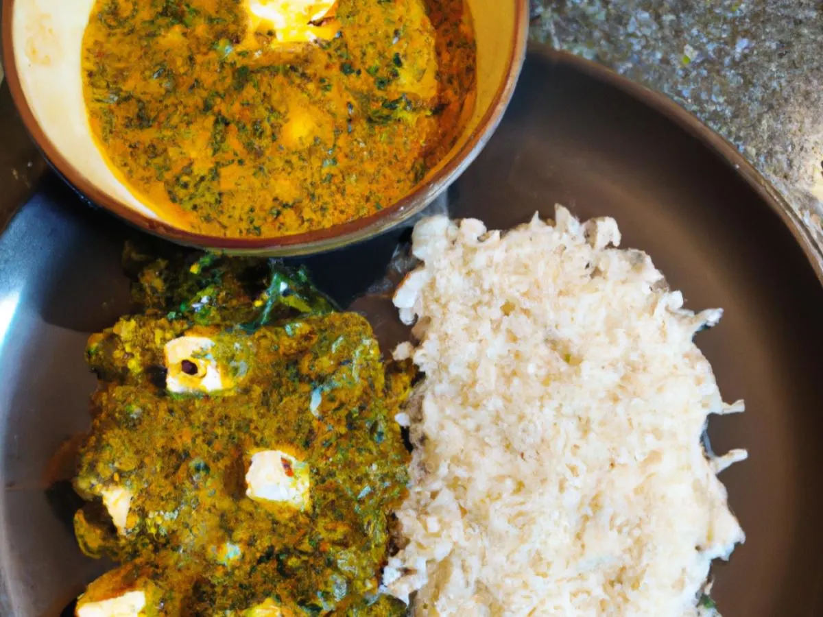Saag Paneer with Rice and Dal Tadka Saag Paneer with Rice and Dal Tadka