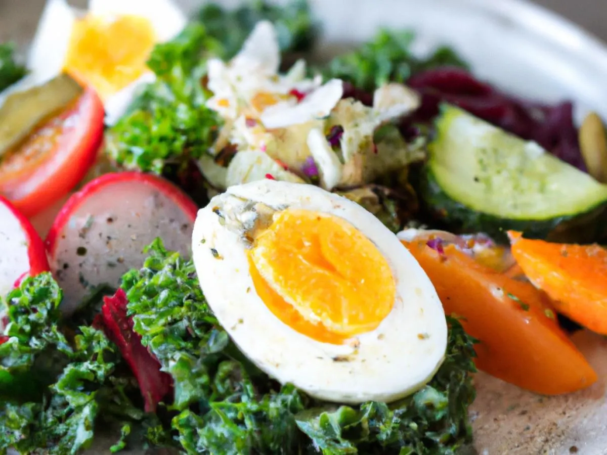 Vegetarian Glow Salad with Organic Egg