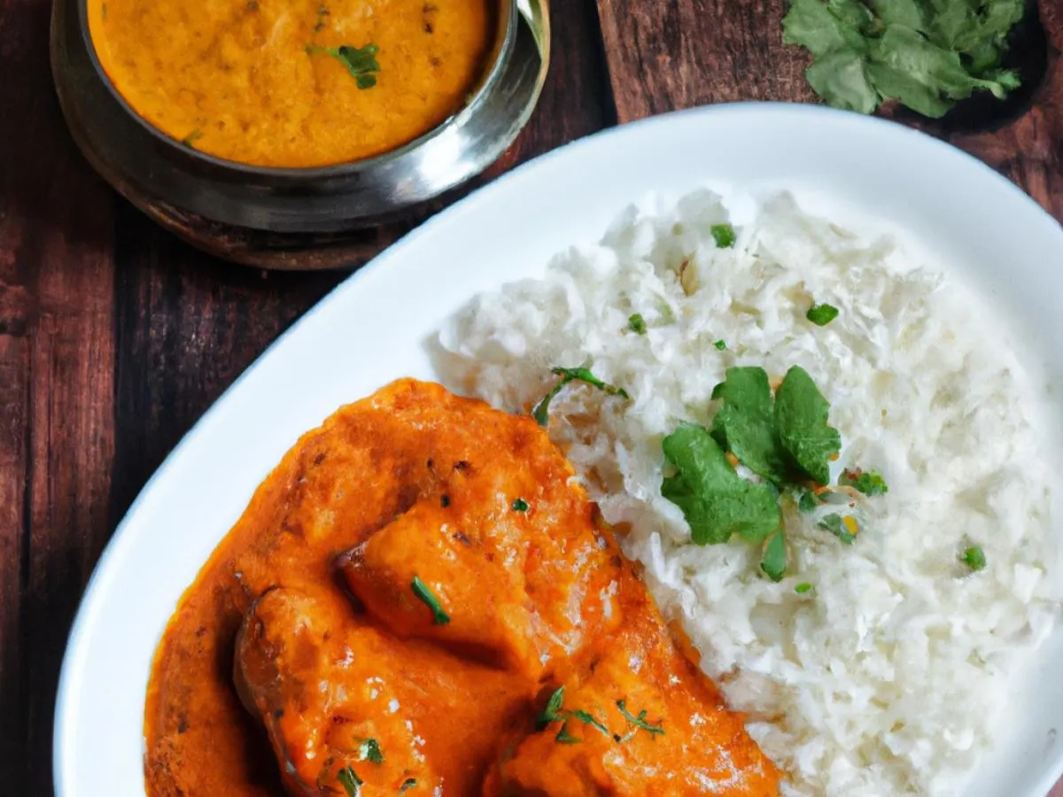 Butter Chicken with Rice and Dal Tadka (Halal) Butter Chicken with Rice and Dal Tadka (Halal)