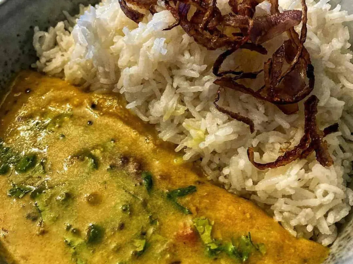 Nepali Mix Vegetable with Rice, Naan and Dal Tadka Nepali Mix Vegetable with Rice, Naan and Dal Tadka