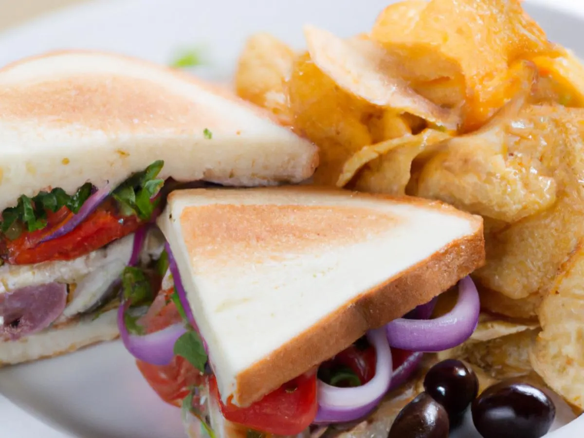 RT Veggie Sandwich and Potato Chips
