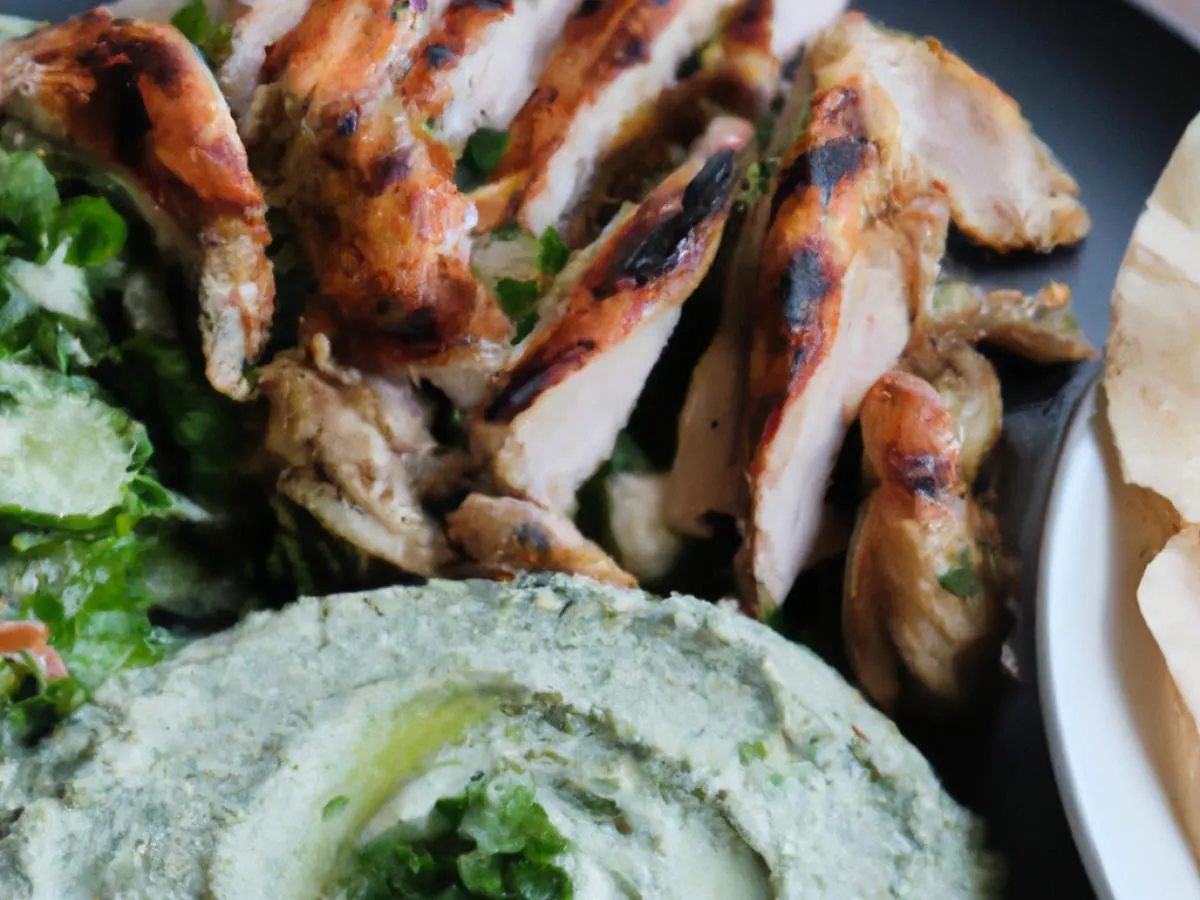 Chicken Shawarma with Baba Ganoush and Tabouli Salad Chicken Shawarma with Baba Ganoush and Tabouli Salad