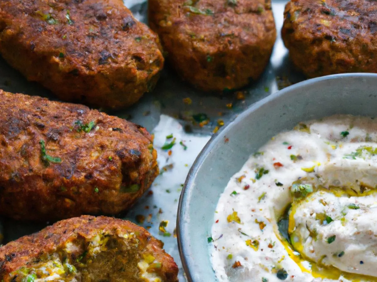 Vegetarian Impossible Kefta with Jalapeno Yogurt Dip Vegetarian Impossible Kefta with Jalapeno Yogurt Dip